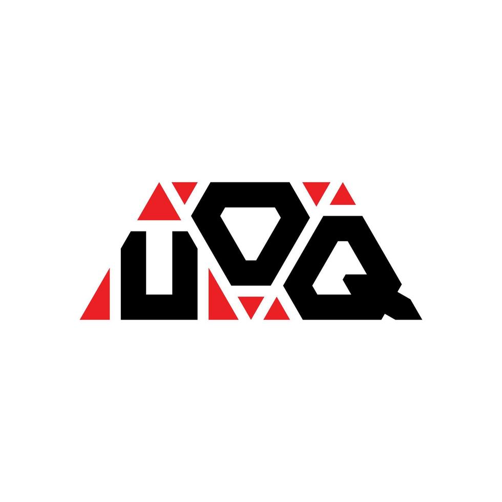 uoq-Dreieck-Buchstaben-Logo-Design mit Dreiecksform. uoq-Dreieck-Logo-Design-Monogramm. uoq-Dreieck-Vektor-Logo-Vorlage mit roter Farbe. uoq dreieckiges Logo einfaches, elegantes und luxuriöses Logo. uoq vektor