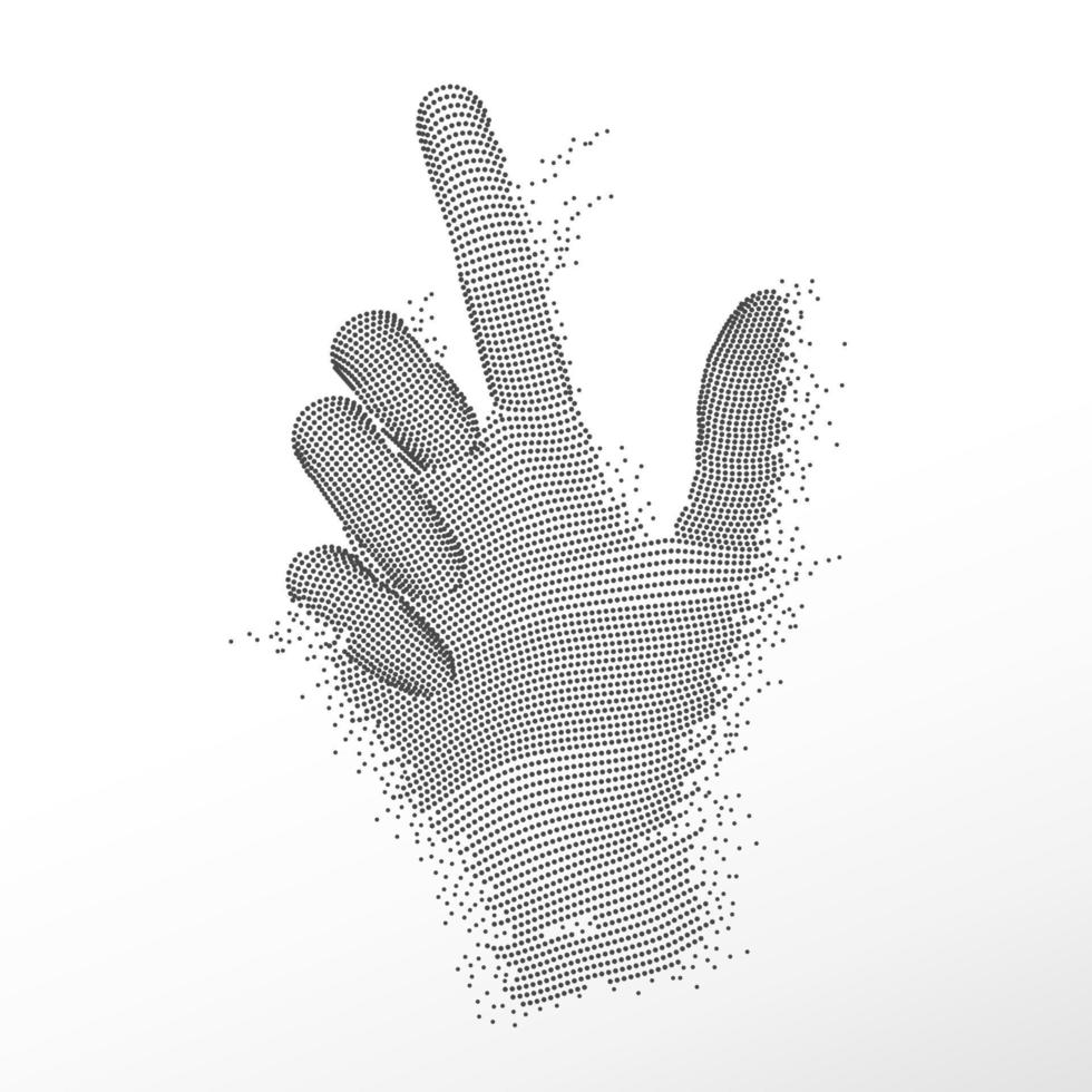 digitale gepunktete Hand vektor