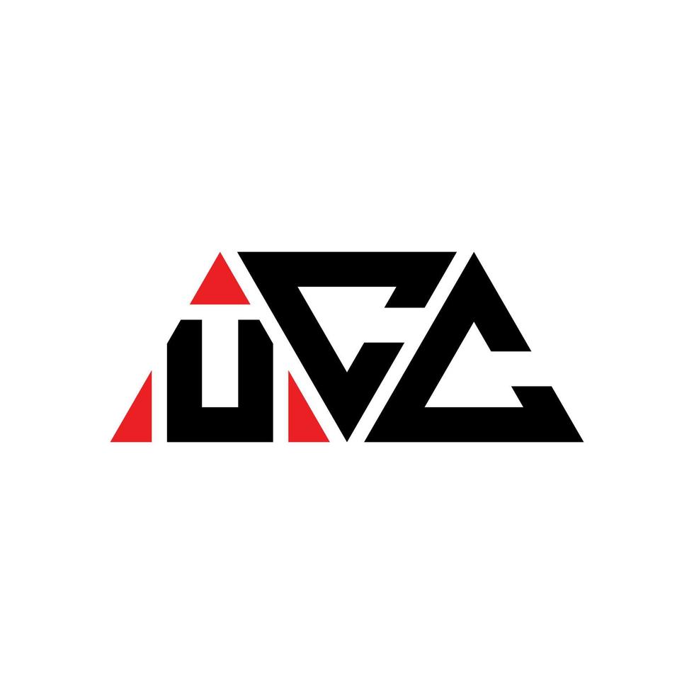 Ucc-Dreieck-Buchstaben-Logo-Design mit Dreiecksform. UCC-Dreieck-Logo-Design-Monogramm. Ucc-Dreieck-Vektor-Logo-Vorlage mit roter Farbe. ucc dreieckiges logo einfaches, elegantes und luxuriöses logo. ucc vektor