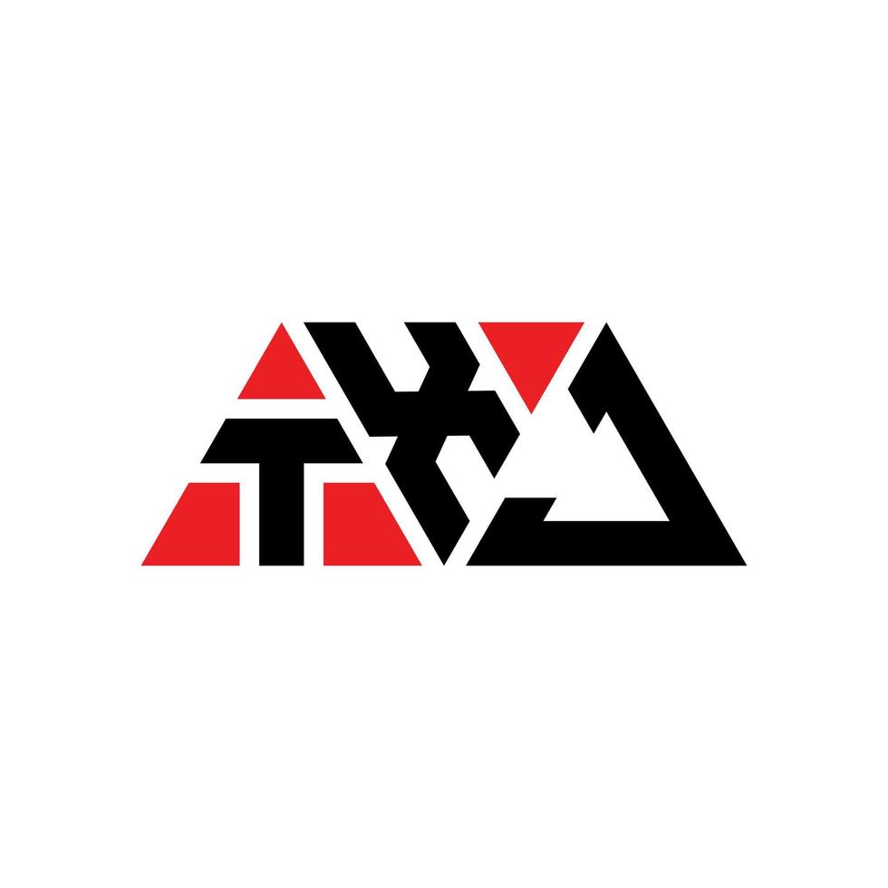txj Dreiecksbuchstaben-Logo-Design mit Dreiecksform. TXJ-Dreieck-Logo-Design-Monogramm. TXJ-Dreieck-Vektor-Logo-Vorlage mit roter Farbe. txj dreieckiges Logo einfaches, elegantes und luxuriöses Logo. txj vektor