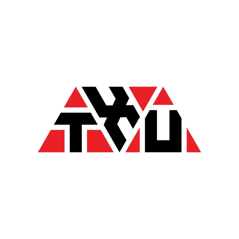 txu-Dreieck-Buchstaben-Logo-Design mit Dreiecksform. txu-Dreieck-Logo-Design-Monogramm. txu-Dreieck-Vektor-Logo-Vorlage mit roter Farbe. txu dreieckiges Logo einfaches, elegantes und luxuriöses Logo. txu vektor