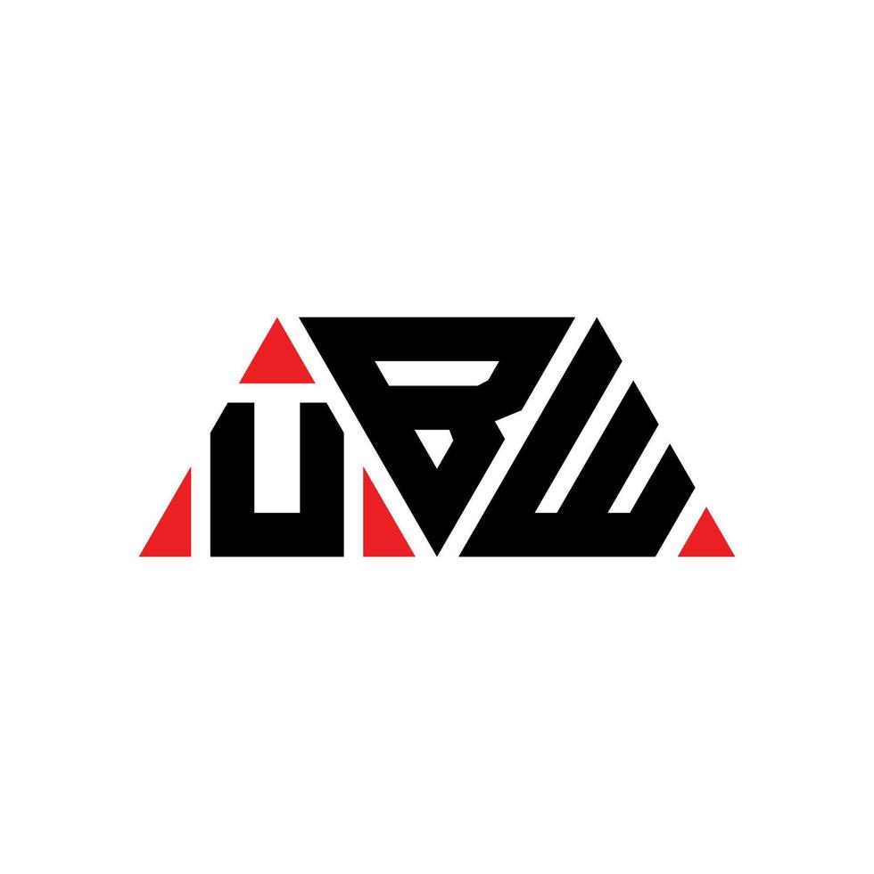 ubw triangel bokstavslogotypdesign med triangelform. ubw triangel logotyp design monogram. ubw triangel vektor logotyp mall med röd färg. ubw triangulär logotyp enkel, elegant och lyxig logotyp. ubw