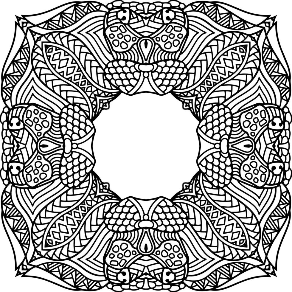 mandala element för målarbok vektor