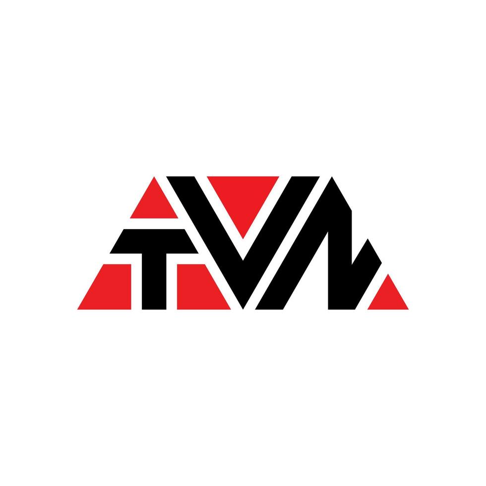 TVN-Dreieck-Buchstaben-Logo-Design mit Dreiecksform. TVN-Dreieck-Logo-Design-Monogramm. TVN-Dreieck-Vektor-Logo-Vorlage mit roter Farbe. TVN dreieckiges Logo einfaches, elegantes und luxuriöses Logo. tvn vektor