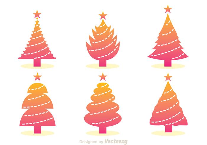 Gradation Weihnachtsbaum Icons vektor