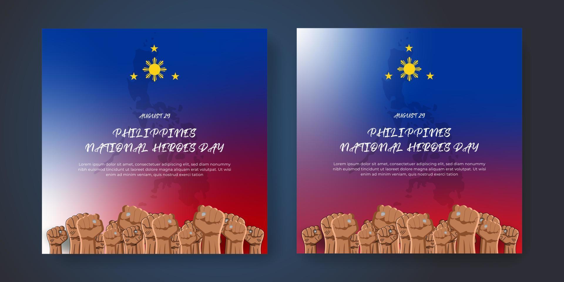 philippinischer heldentag social media post design vorlage vektor