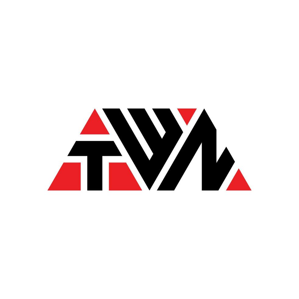 twn Dreiecksbuchstaben-Logo-Design mit Dreiecksform. zweieckiges Logo-Design-Monogramm. twn dreieck vektor logo vorlage mit roter farbe. twn dreieckiges Logo einfaches, elegantes und luxuriöses Logo. Zwilling