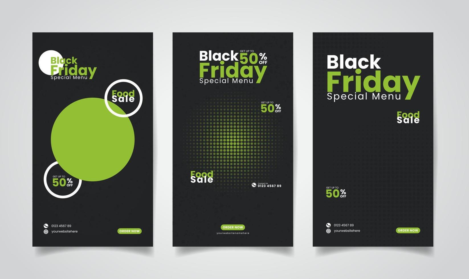 Black Friday Food Sale Web Template Banner für Social Media und Web vektor