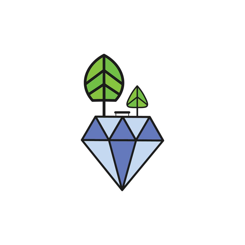 diamant natur vektor logotyp företag välstånd liv symbol.