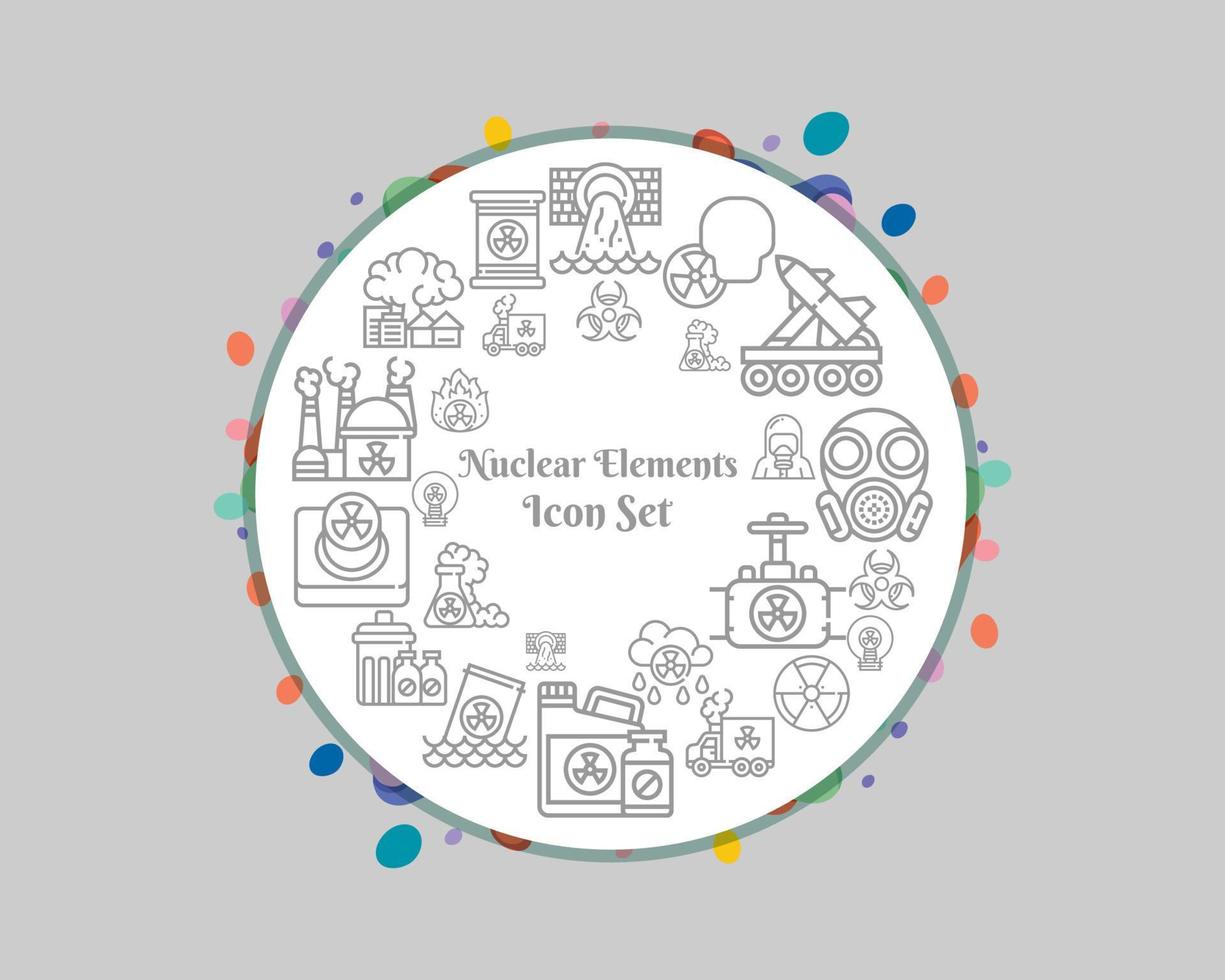 Symbol für nukleare Elemente auf weißem Hintergrund vektor