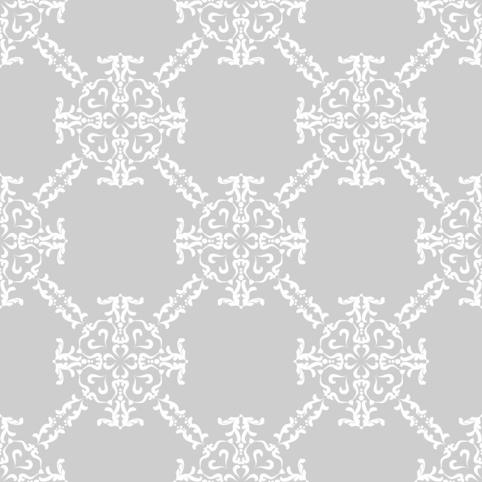 vintage retro barocker hintergrund. modernes arabisches Muster. Vektor weiße Muster auf grauem Hintergrund. Hintergrund, Tapete, Verpackung, Textilvorlage.