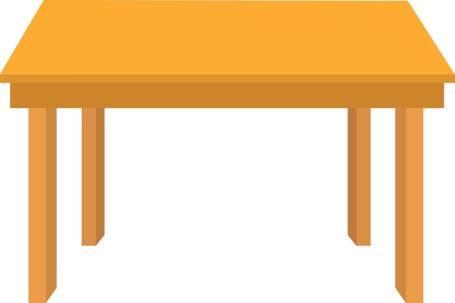 träbord på vit bakgrund. brun enkel bordsskylt. bord med fyra ben symbol. platt stil. vektor