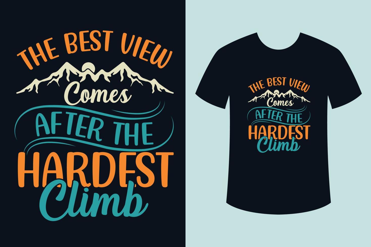 Wandern zitiert Typografie-T-Shirt-Design mit Bergvektor vektor