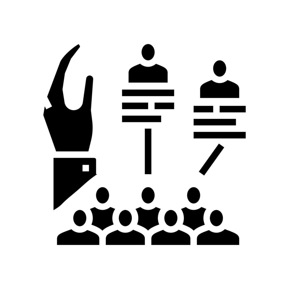 Identifizierung der Glyphen-Symbolvektorillustration des Managementteams vektor