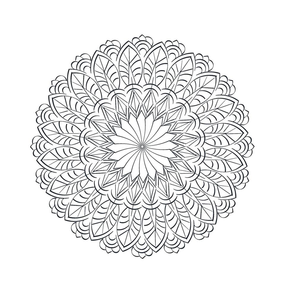 mandalakonstdesign i cirkel för tryck vektor