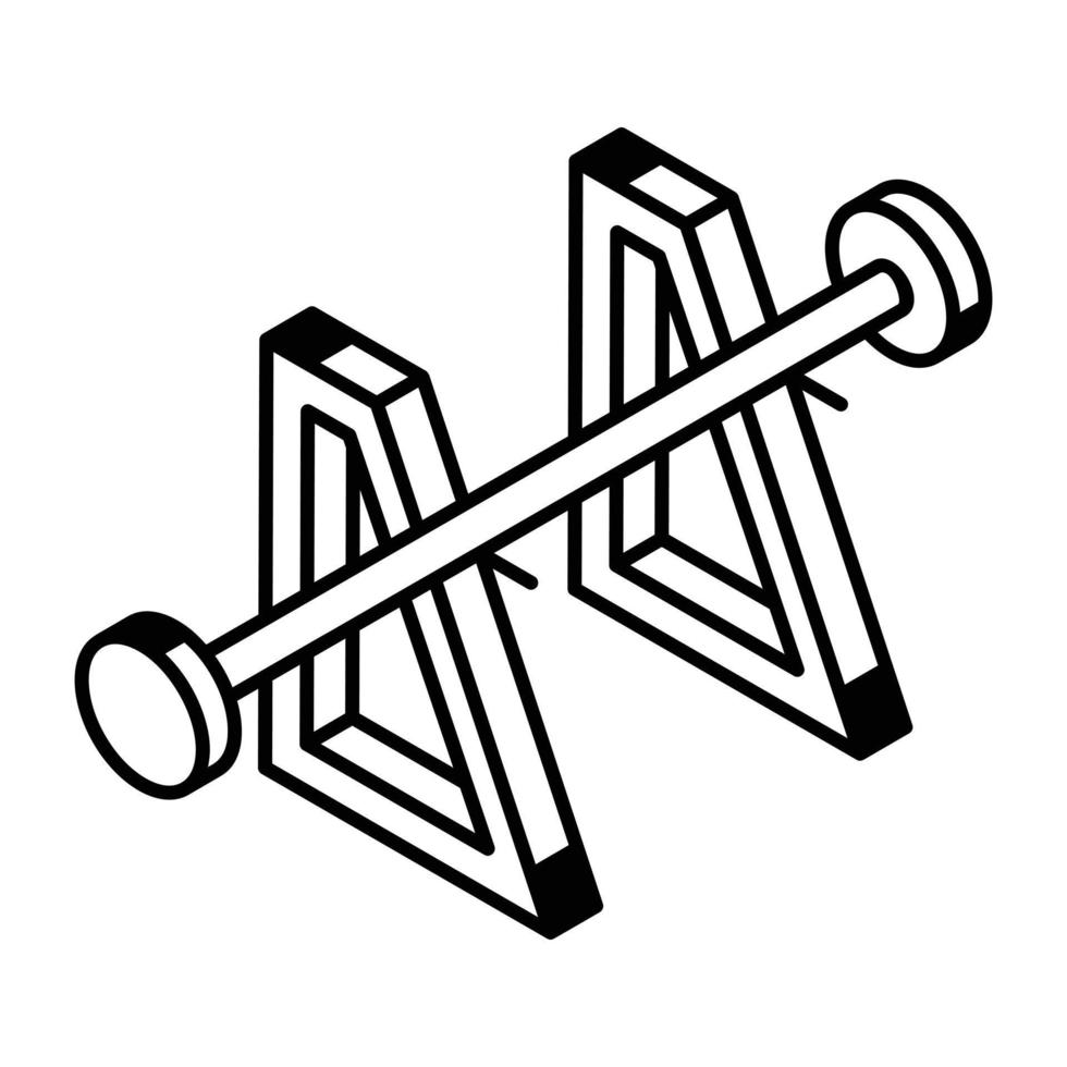 Isometrisches Symbol, das das Konzept des Bodybuildings zeigt vektor