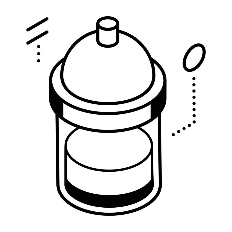 en sport vattenflaska ikon, redigerbar vektor