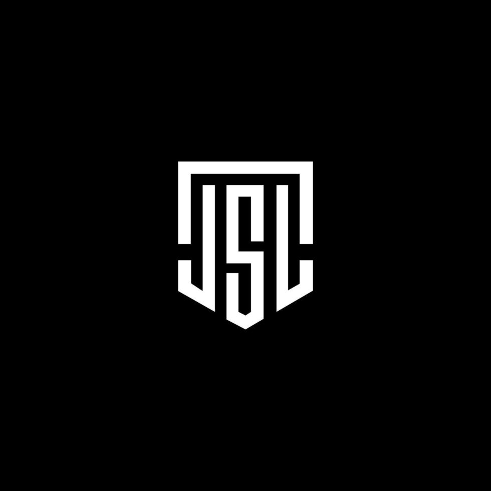 jsl letter logotyp design på svart bakgrund. jsl kreativa initialer bokstavslogotyp koncept. JSL-bokstavsdesign. vektor