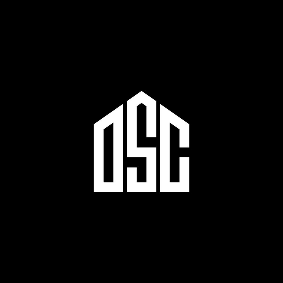 OSC-Brief-Logo-Design auf schwarzem Hintergrund. osc kreative Initialen schreiben Logo-Konzept. OSC-Briefgestaltung. vektor