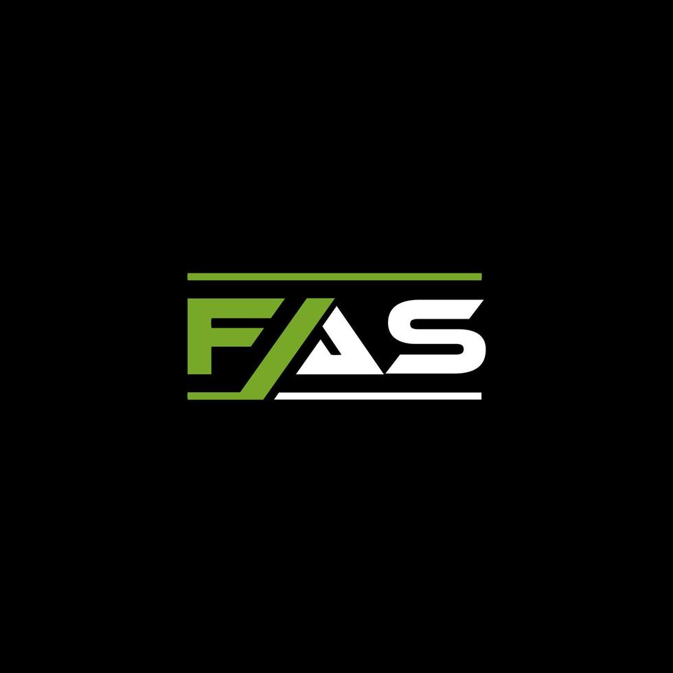 fas brev logotyp design på svart bakgrund. fas kreativa initialer brev logotyp koncept. fas bokstavsdesign. vektor