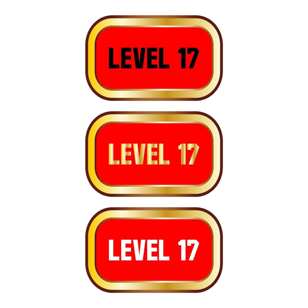 Level 17 Schild in roter Farbe isoliert auf weißem Hintergrund vektor