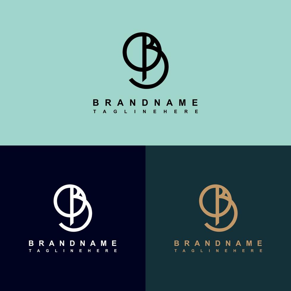 bo-Buchstaben-Logo-Vektordesign mit drei Farben vektor