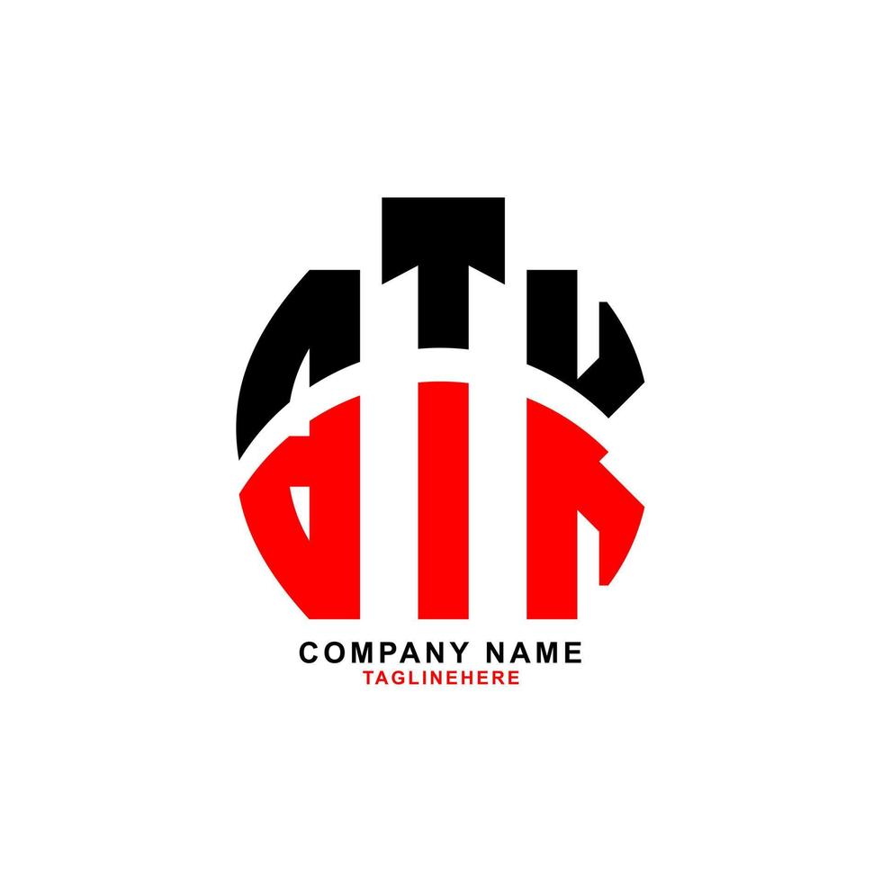 kreativ btk brev logotyp design med vit bakgrund vektor