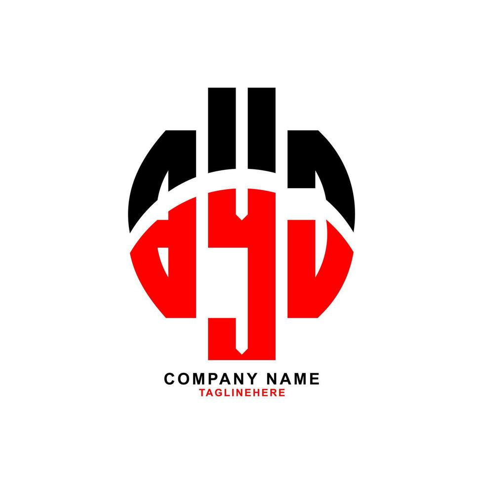 kreatives Byj-Buchstaben-Logo-Design mit weißem Hintergrund vektor