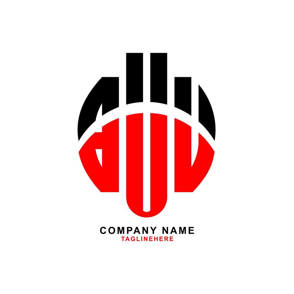kreatives Buu-Brief-Logo-Design mit weißem Hintergrund vektor