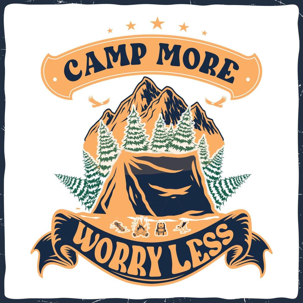 Camping-Wander-T-Shirt-Design Retro-Vintage-Typografie-Illustration für den Druck vektor