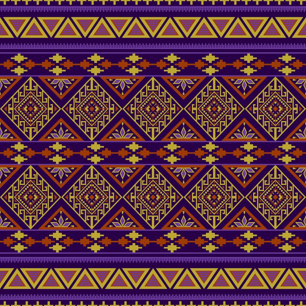 geometrisches ethnisches nahtloses Muster traditionell. design für hintergrund, teppich, tapeten, kleidung, verpackung, batik, stoff, vektorillustration. Stickstil. vektor