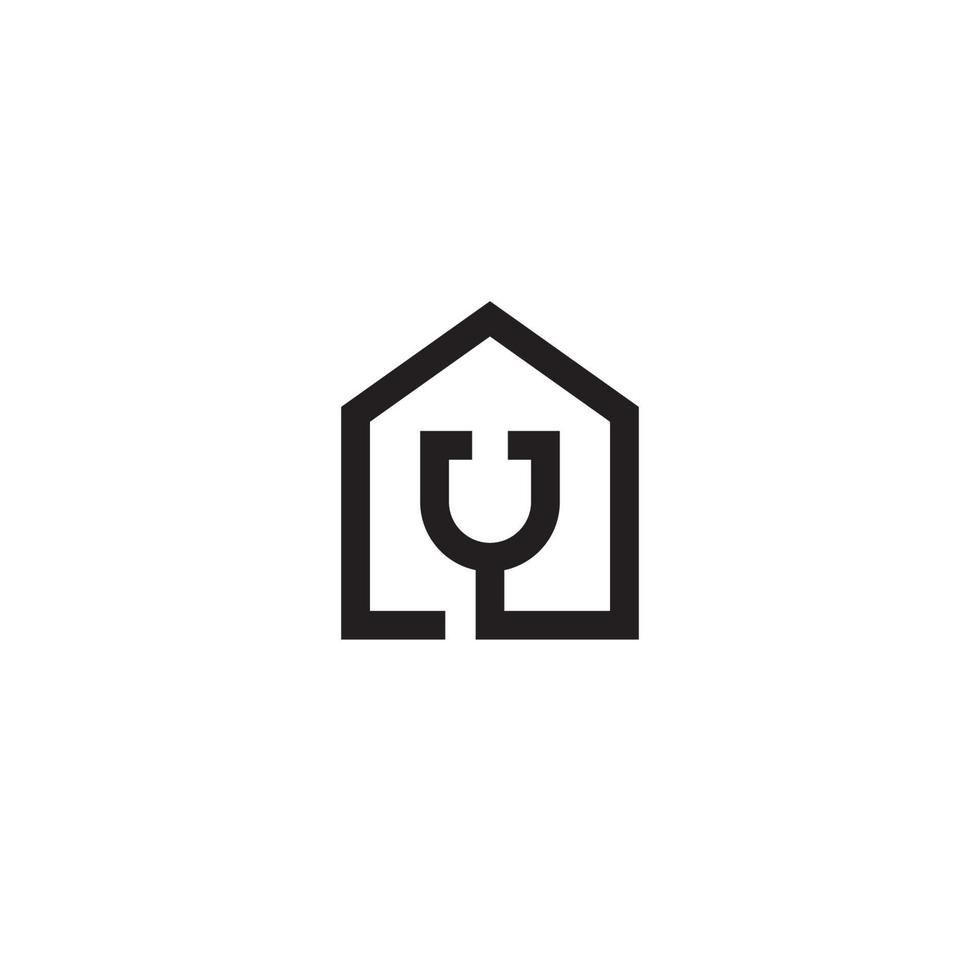 Haus- und Stethoskop-Logo oder Icon-Design vektor