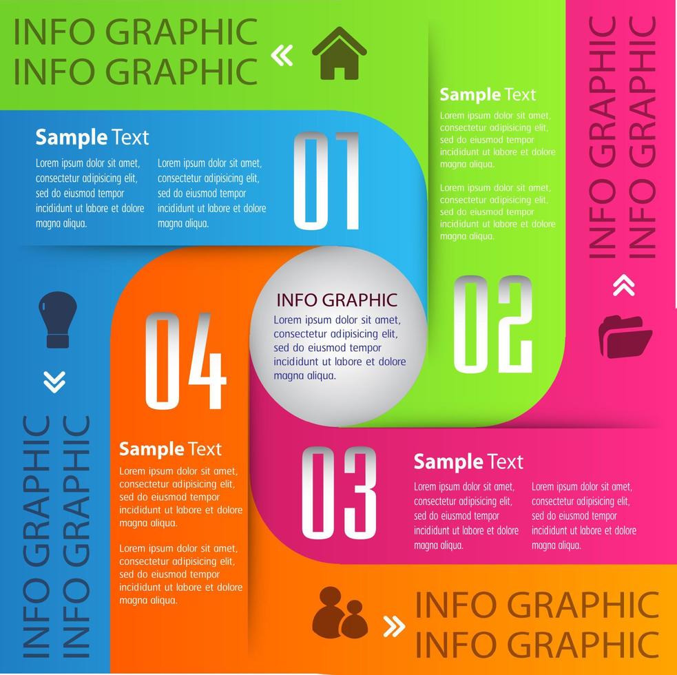 färgglad 4-stegs infografik vektor