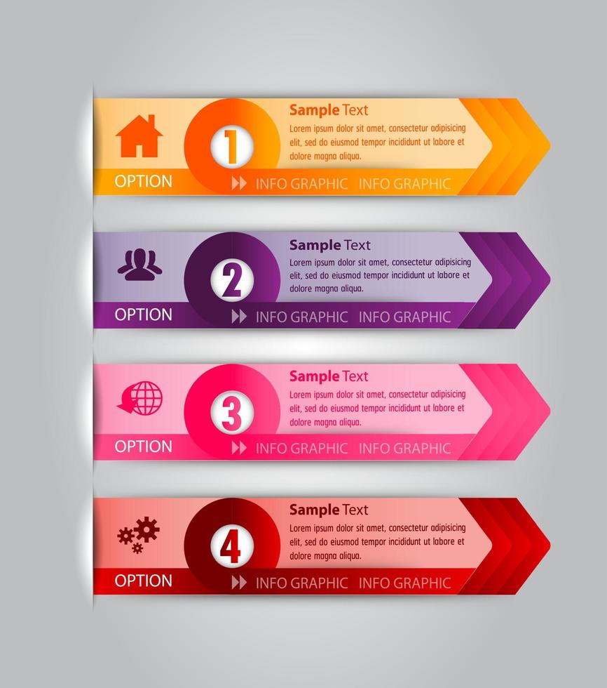 färgglad 4-stegs infografik vektor