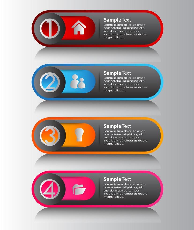 färgglad 4-stegs infografik vektor