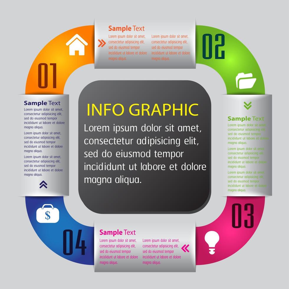 bunte 4-Stufen-Infografik vektor