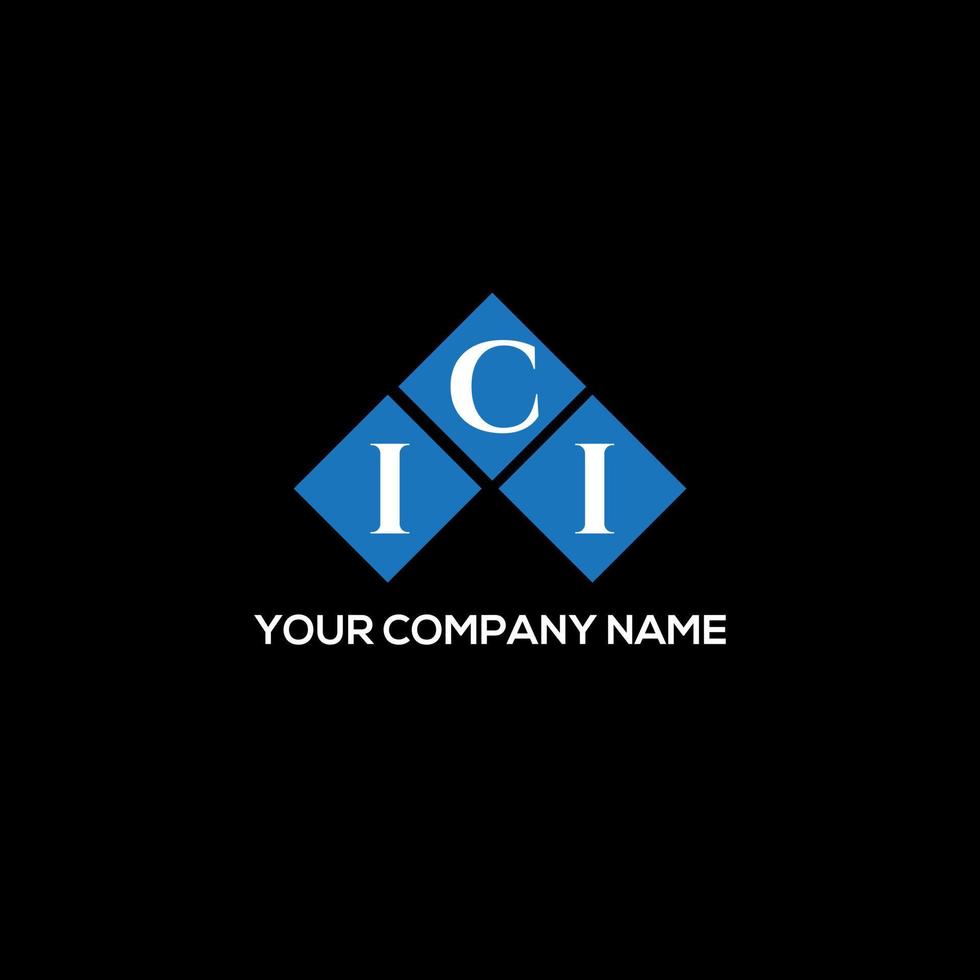Ii-Brief-Logo-Design auf schwarzem Hintergrund. ici kreative Initialen schreiben Logo-Konzept. ici Briefgestaltung. vektor