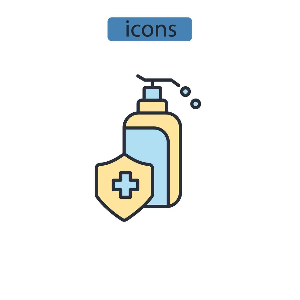 antiseptiska ikoner symbol vektorelement för infographic webben vektor