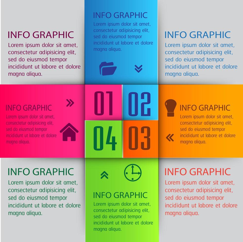 bunte 4-Stufen-Infografik vektor