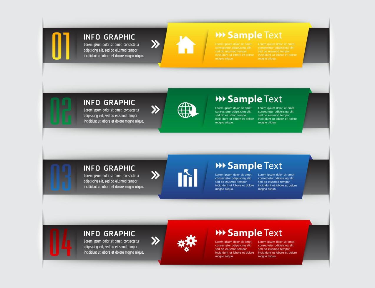 färgglad 4-stegs infografik vektor