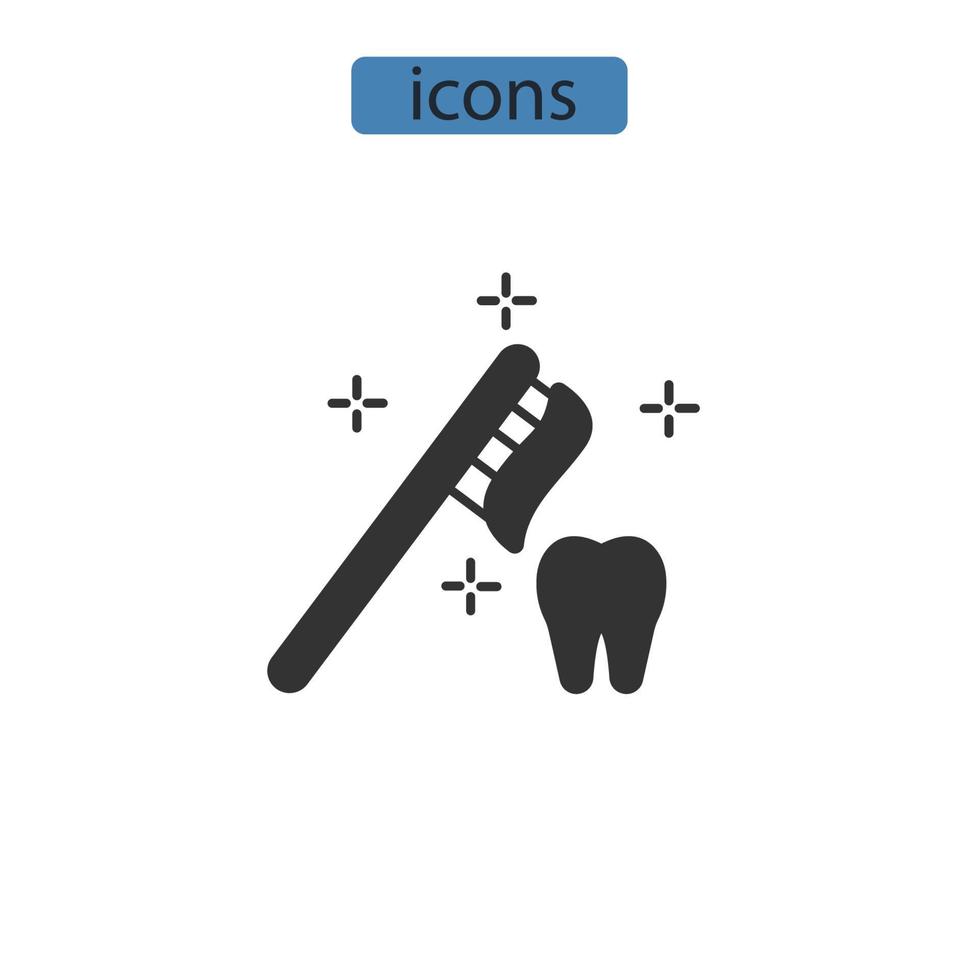 tandborste ikoner symbol vektor element för infographic webben