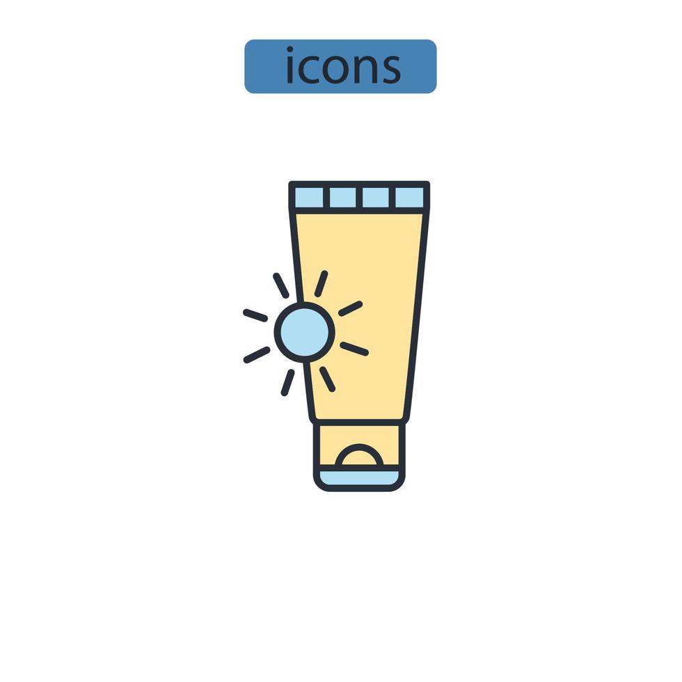 solskyddsmedel ikoner symbol vektorelement för infographic webben vektor