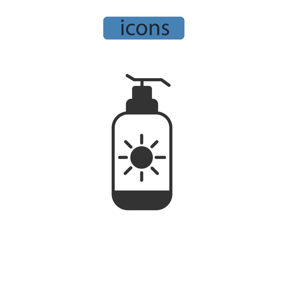 Symbole für Körperfeuchtigkeitscreme symbolisieren Vektorelemente für das Infografik-Web vektor