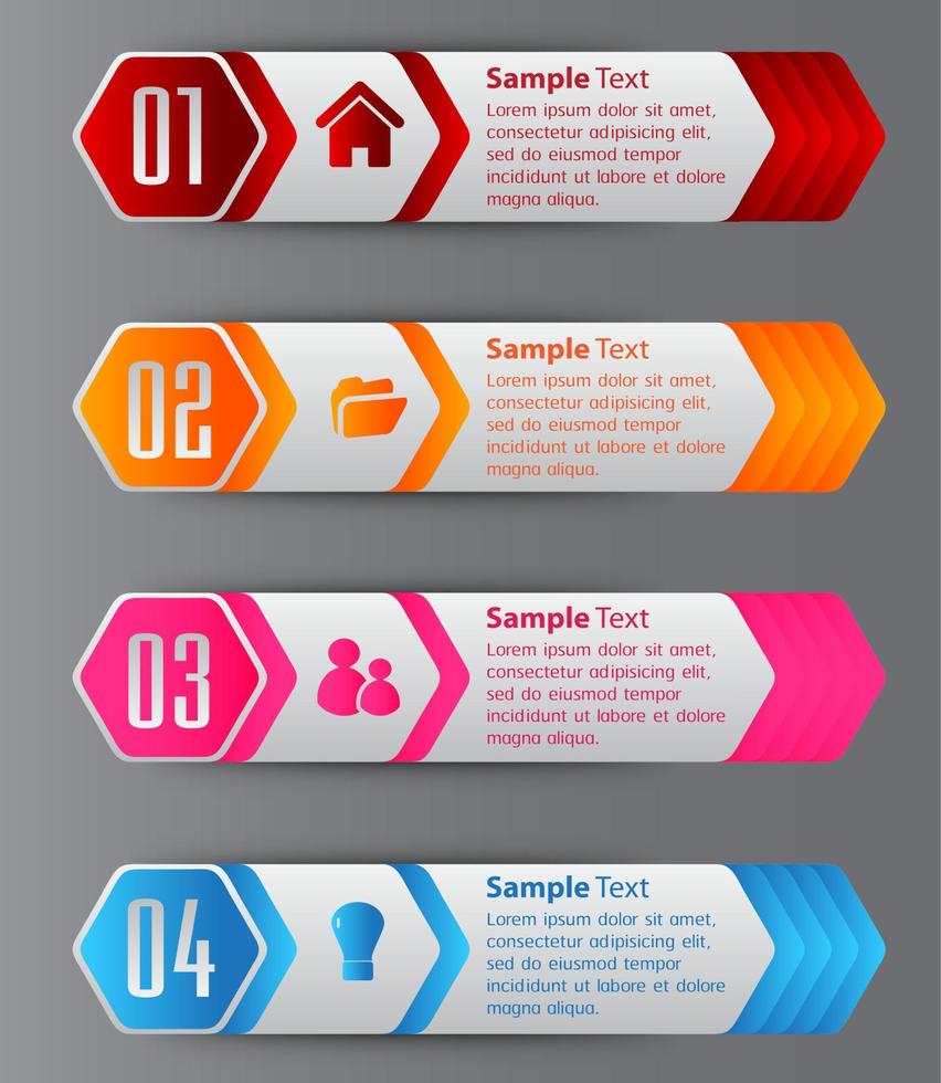 färgglad 4-stegs infografik vektor