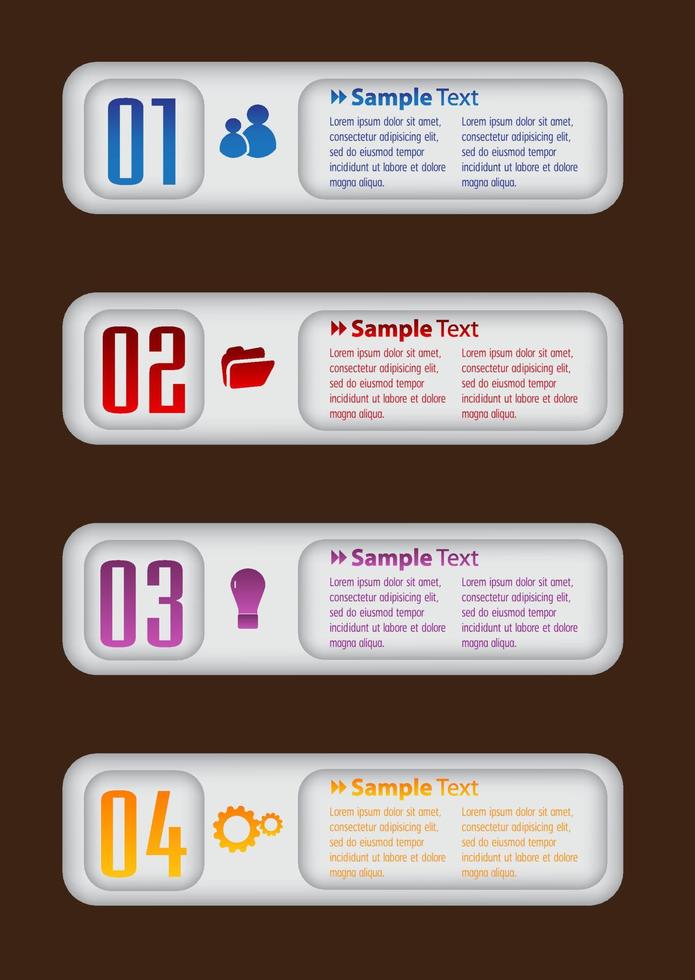 bunte 4-Stufen-Infografik vektor