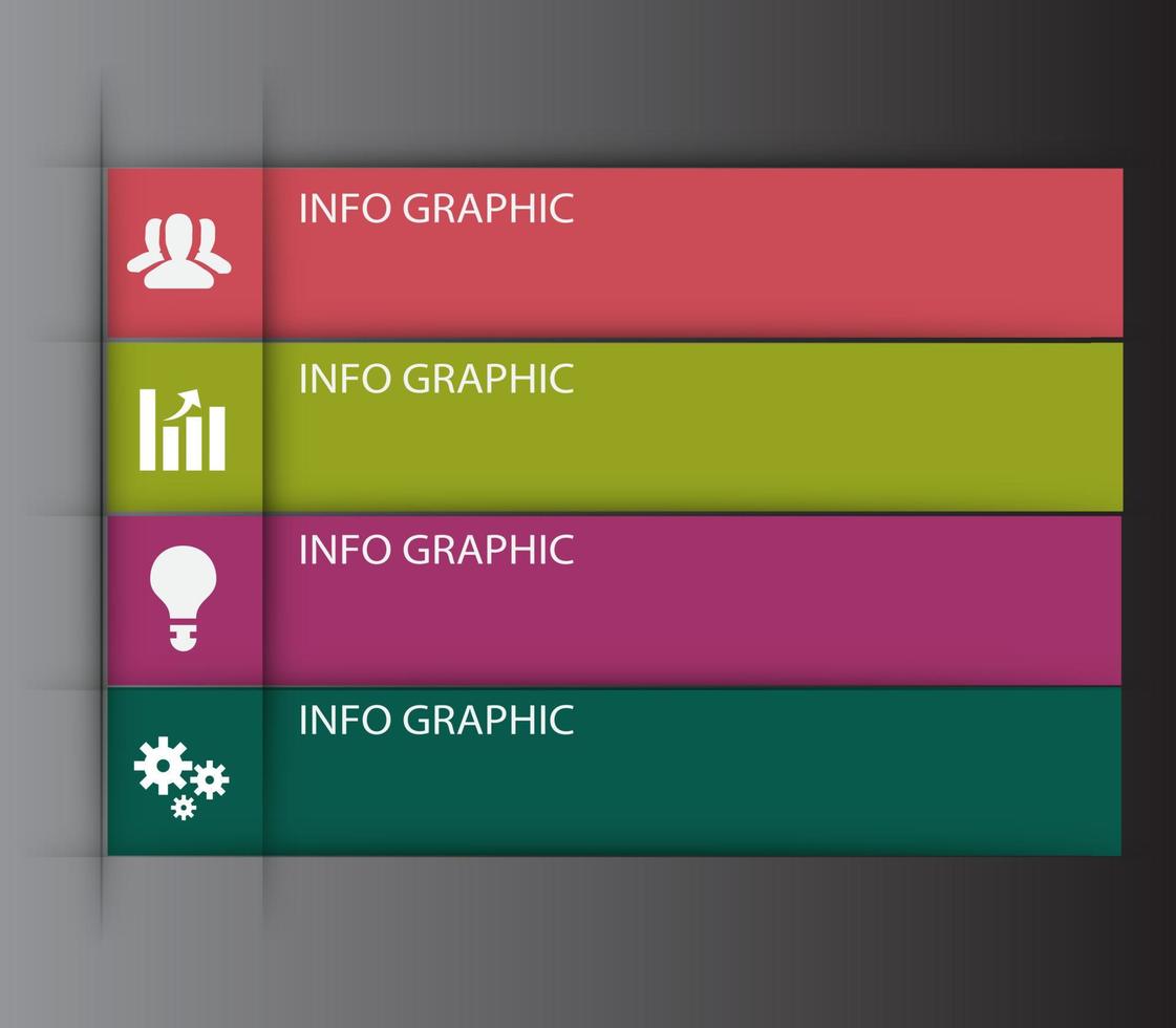 färgglad 4-stegs infografik vektor