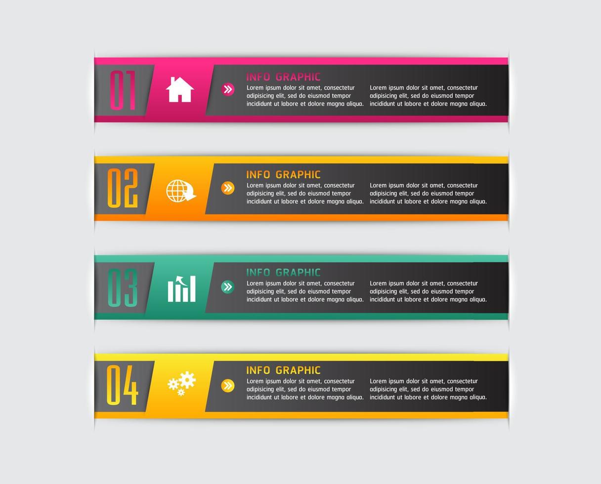 färgglad 4-stegs infografik vektor