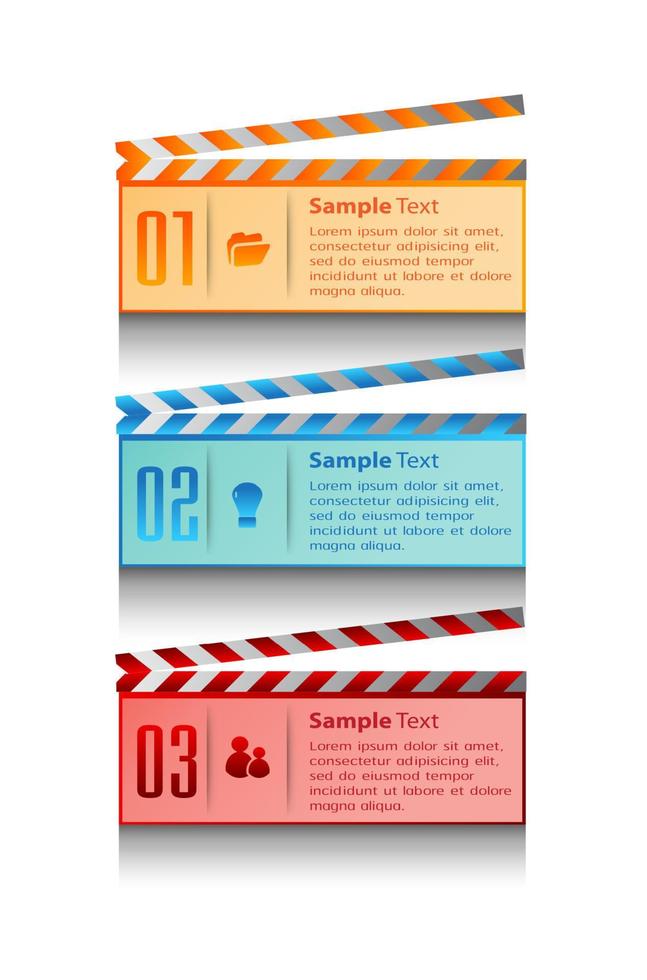 färgglad 3-stegs infografik vektor