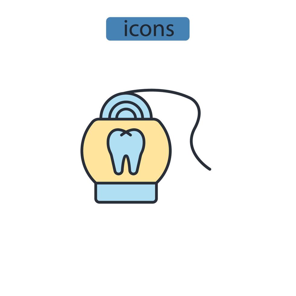 Zahnseide-Symbole Symbol Vektorelemente für Infografik-Web vektor