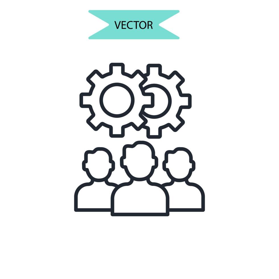Teamwork-Symbole symbolen Vektorelemente für das Infografik-Web vektor